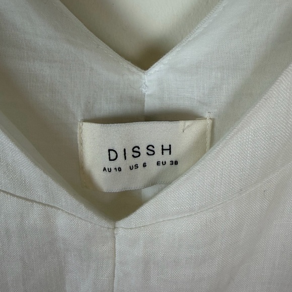 DISSH ARLO WHITE V NECK LINEN MAXI DRESS Size 6 - Picture 8 of 10